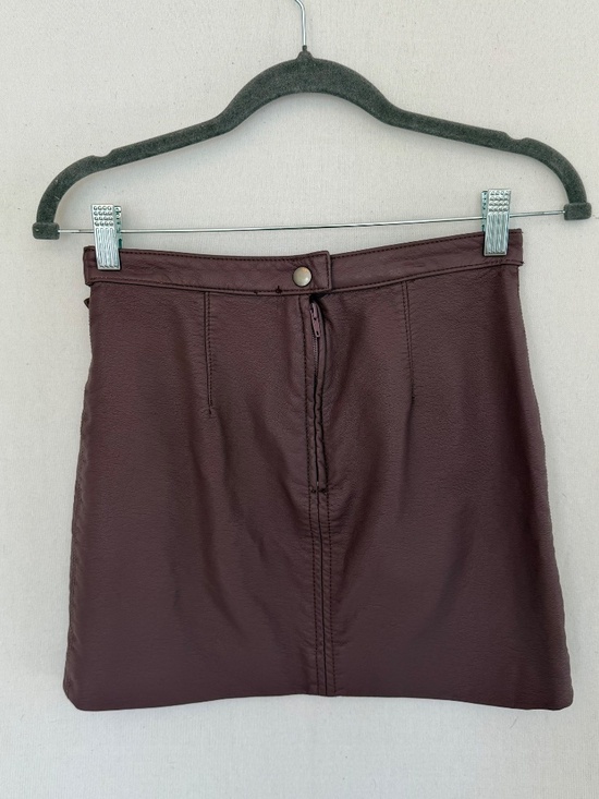 FREE PEOPLE Women’s Size 0 Moto Style Midnight Magic Purple Vegan Leather Skirt - Picture 2 of 8